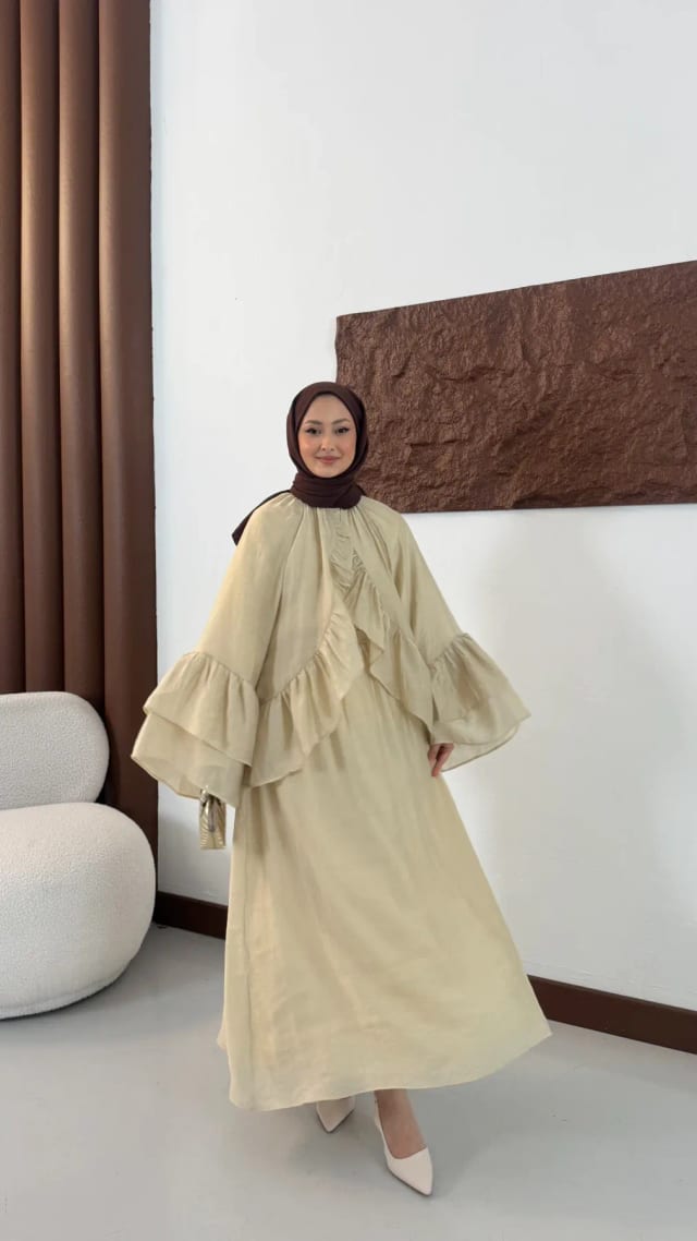Zeyna Fırfır Detaylı takım- Bej
